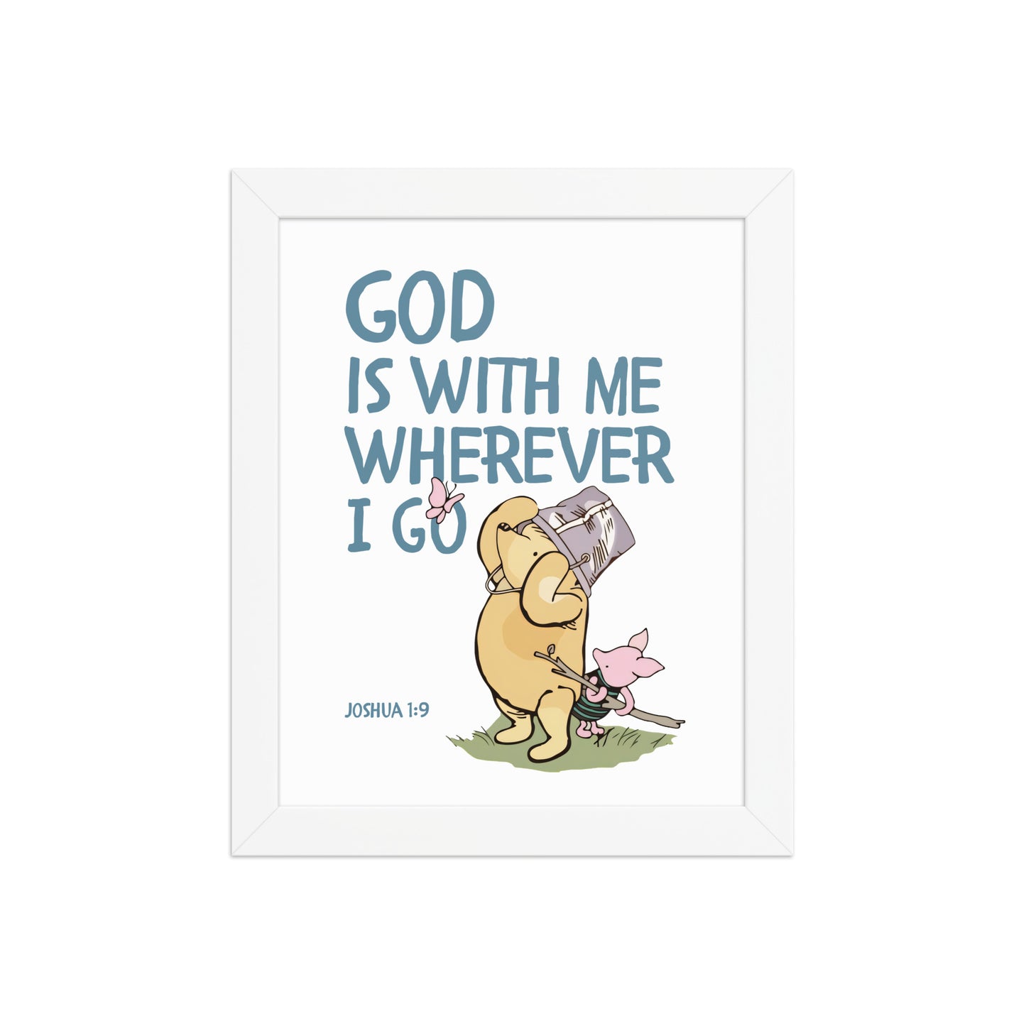 Joshua 1:9 – Winnie the Pooh Bear Inspired Scripture Print