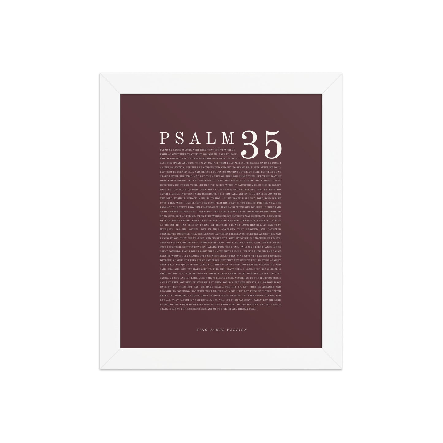 Psalm 35 Full Chapter Wall Art | Complete Scripture Print