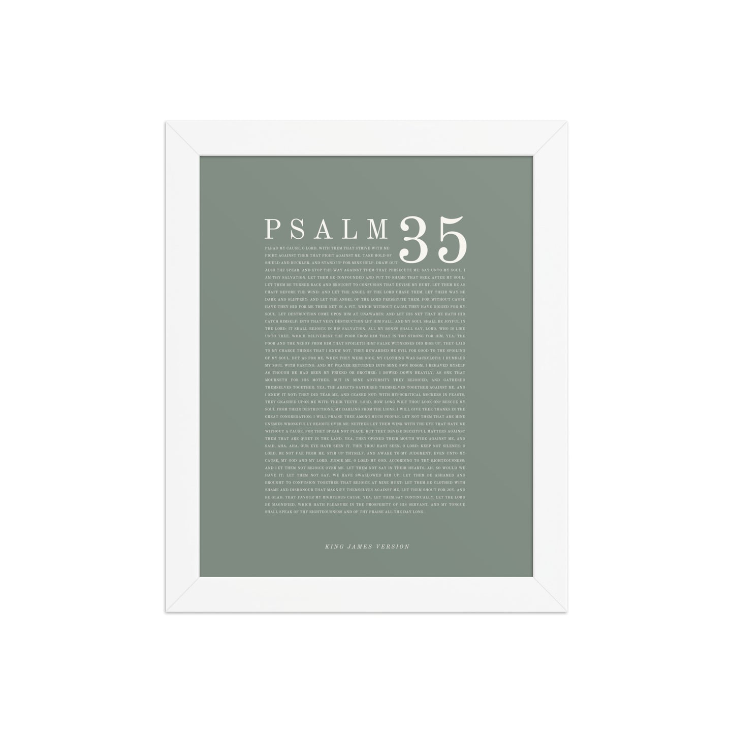 Psalm 35 Full Chapter Wall Art | Complete Scripture Print