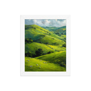 He Left the 99 Jesus and lamb Christian wall art in a framed poster studio mockup.