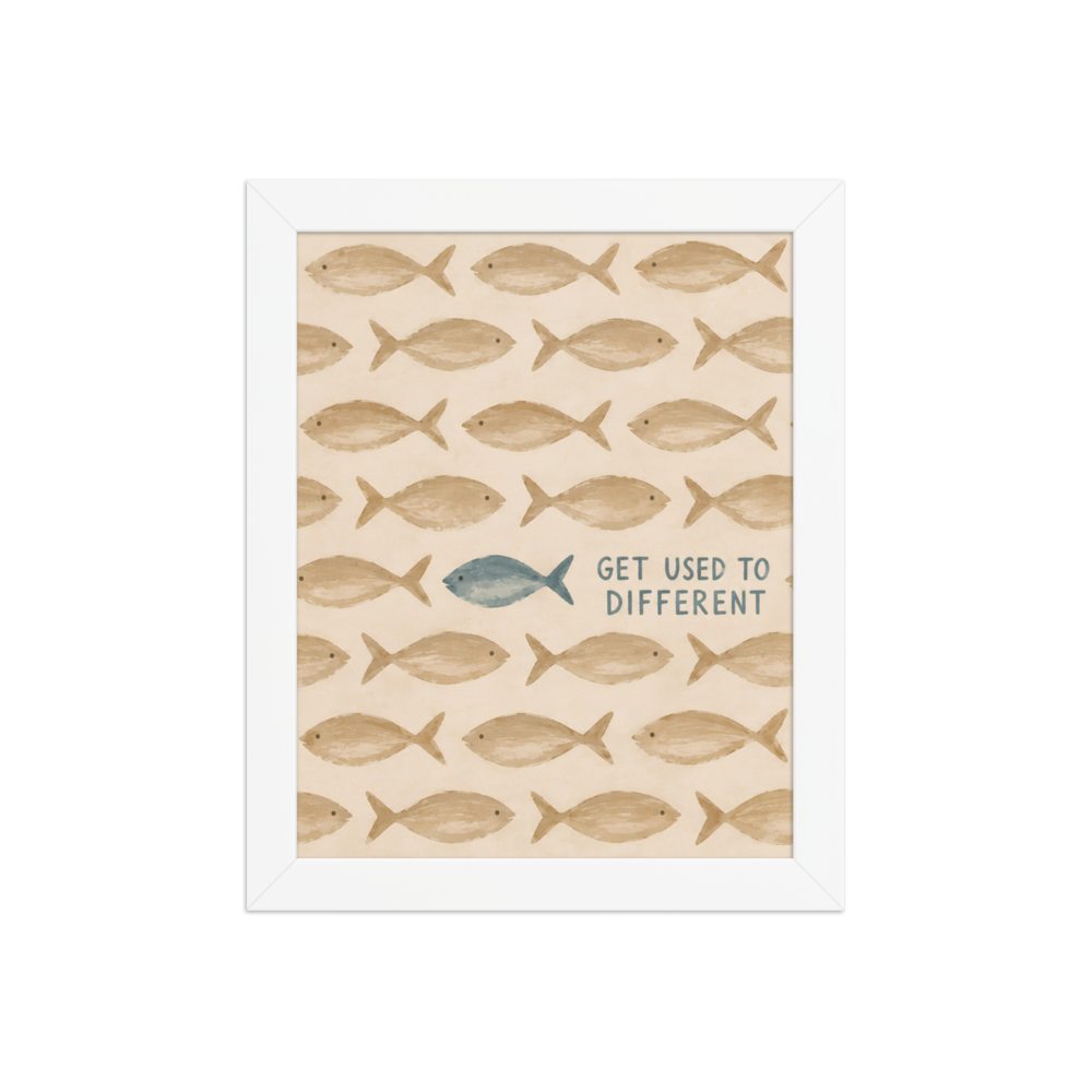 Get Used To Different Christian wall art — Matte White Frame / 8″×10″ portrait mockup
