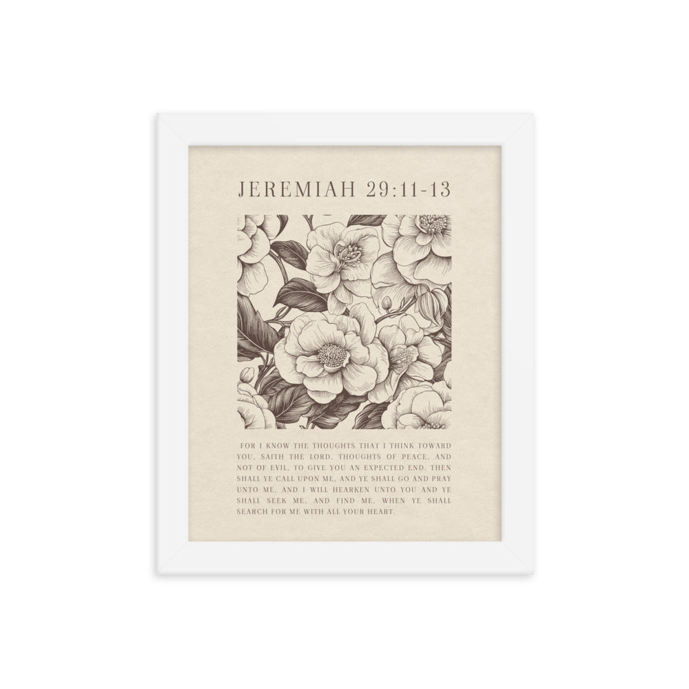 Jeremiah 29:11 - Floral On Beige  