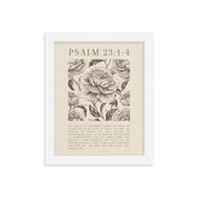 Psalm 23:1-4 Floral Art On Beige Background  