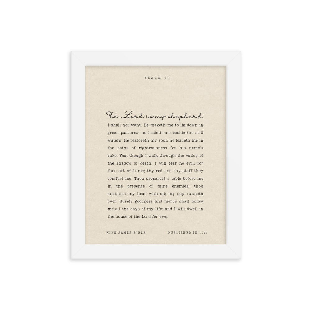 Psalm 23 On Beige Background  
