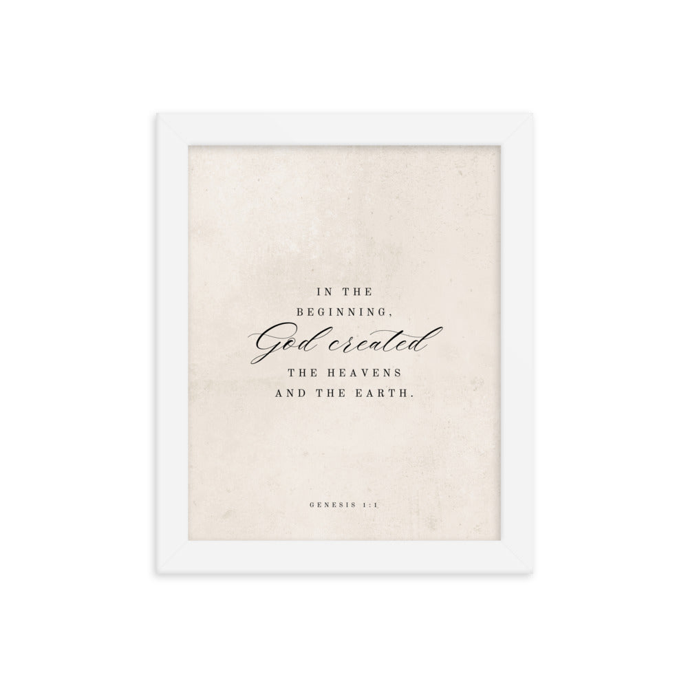 Genesis 1:1 White 8x10