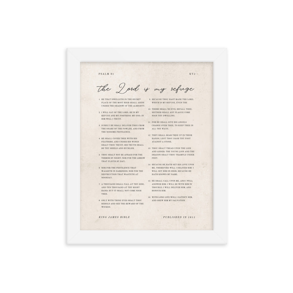 Psalm 91 KJV Entire Chapter On Beige  