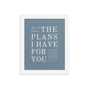 Jeremiah 29:11 Warm Blues Slate Gray 8x10