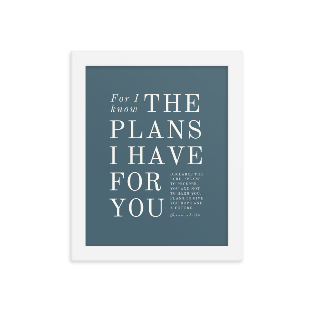 Jeremiah 29:11 Warm Blues Cadet Blue 8x10