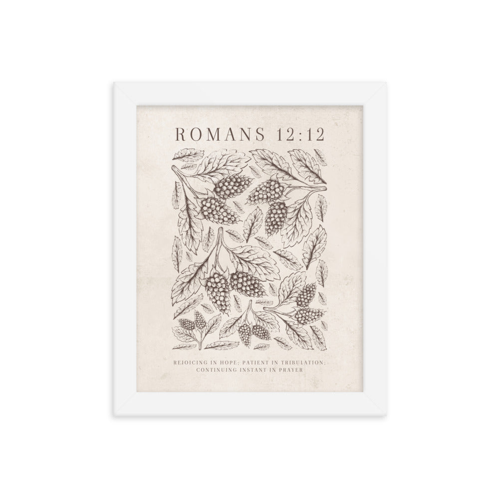 Romans 12:12 Floral On Beige  
