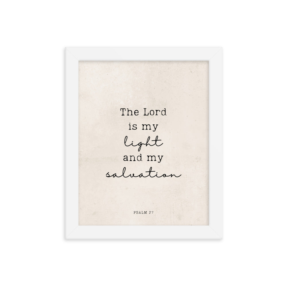 Psalm 27 Quote In Print And Script Lettering On Beige  