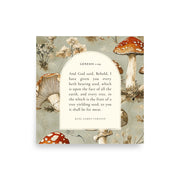 Genesis 1:29 Botanical Mushrooms Background 10x10