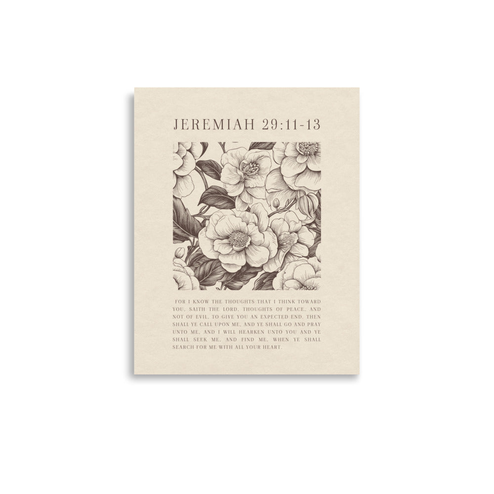 Jeremiah 29:11 - Floral On Beige  