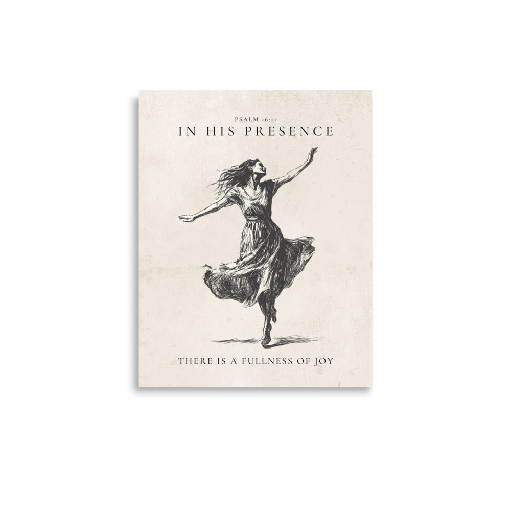 Psalm 16:11 Dancer Art On Beige Background  