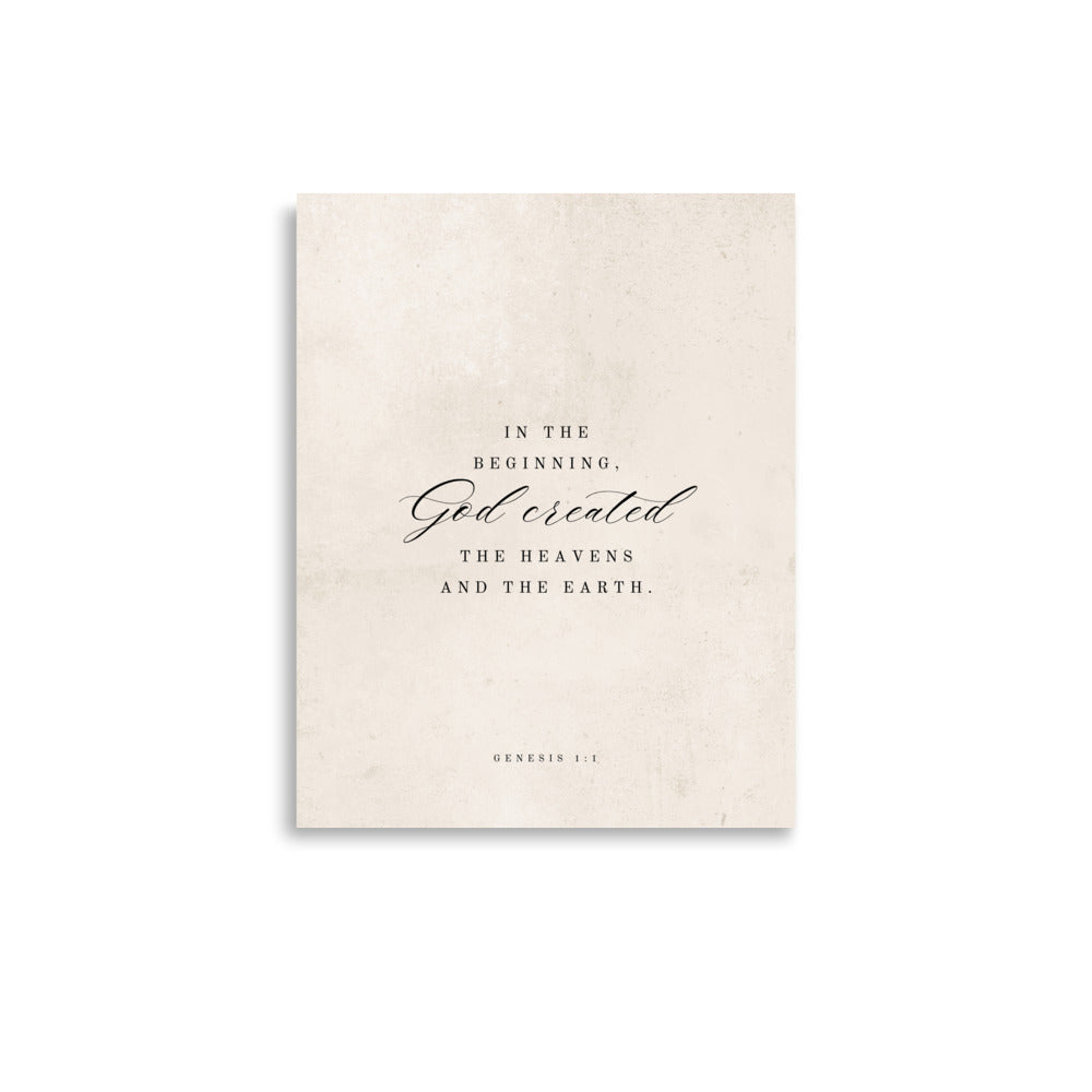 Genesis 1:1 White 11x14