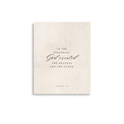 Genesis 1:1 White 11x14