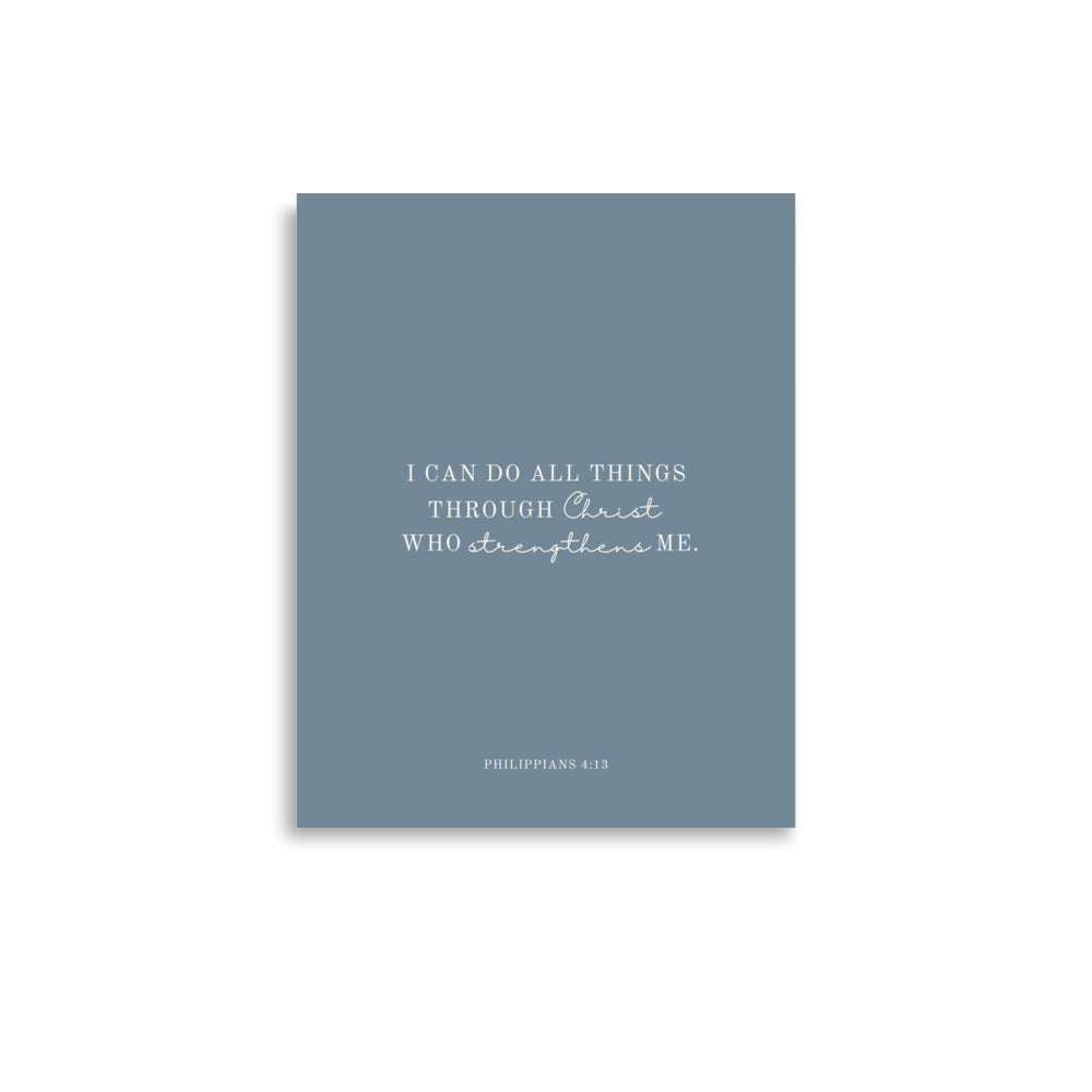 Philippians 4:13 Print - Light Blue Background  