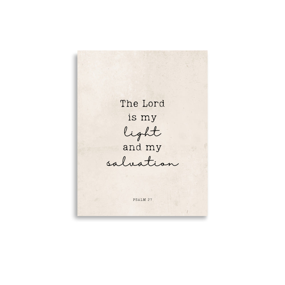 Psalm 27 Quote In Print And Script Lettering On Beige  