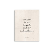 Psalm 27 Quote In Print And Script Lettering On Beige  