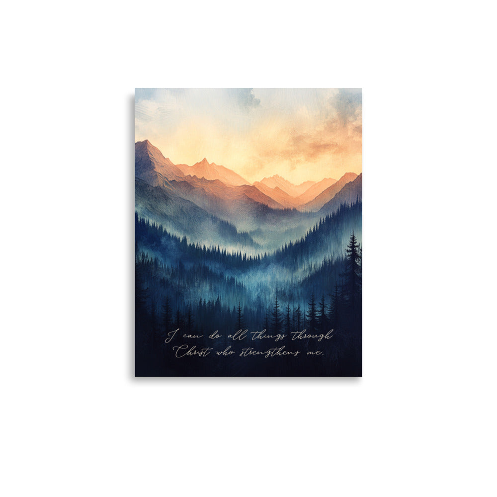 Philippians 4:13 - Mountain Landscape Art  