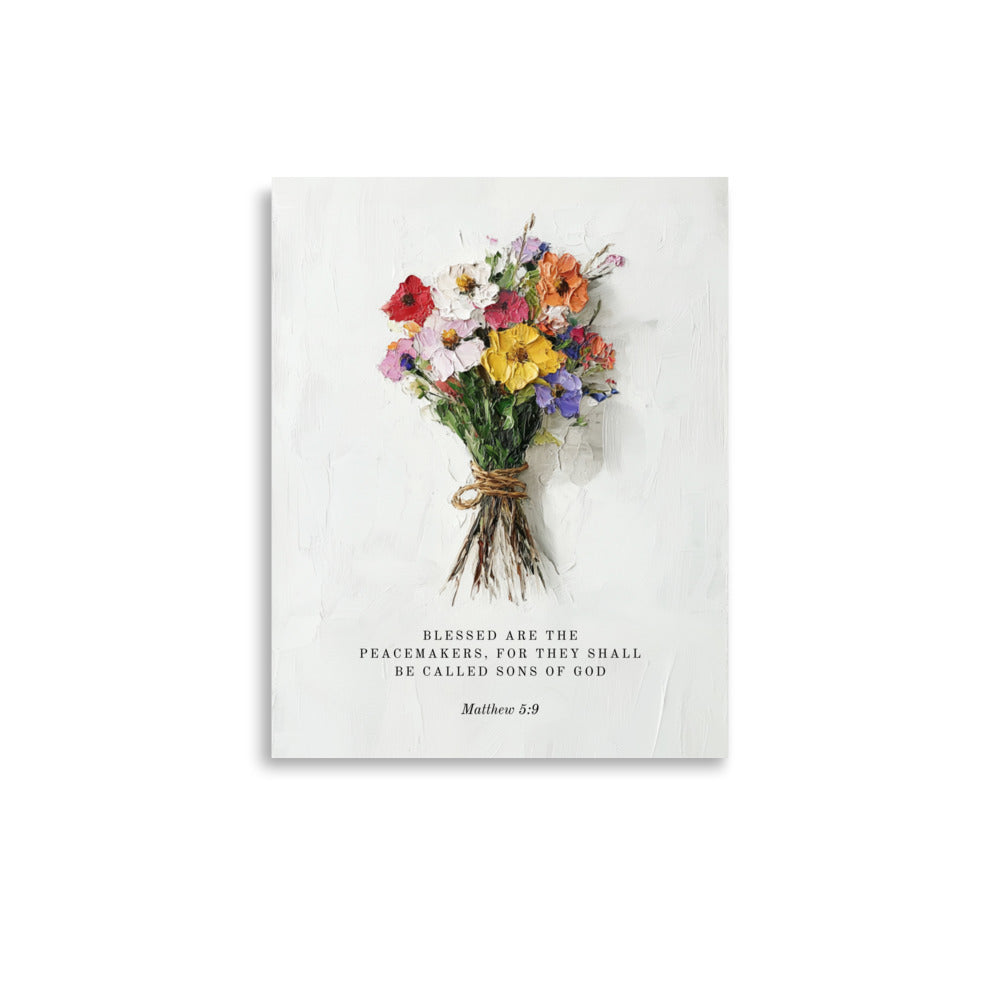 Matthew 5:9 With Flower Bouquet  
