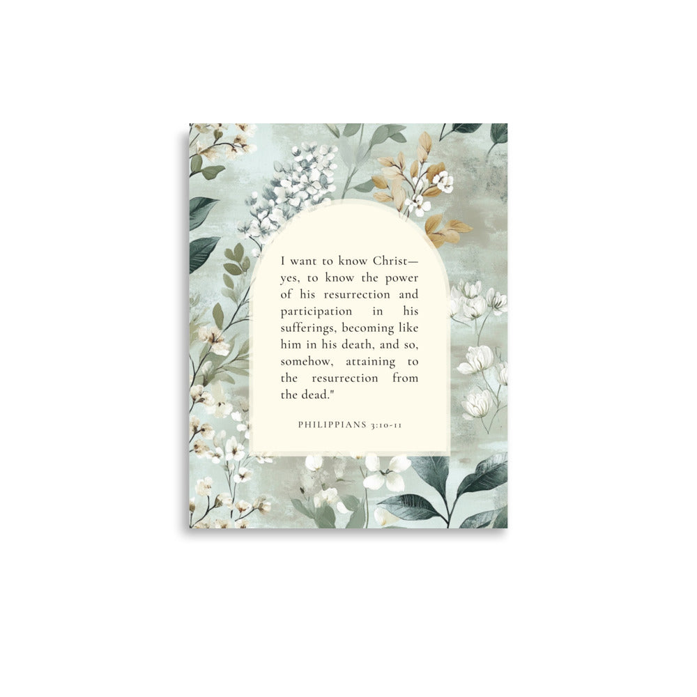 Philippians 3:10-11 –  Soft Floral Background 11x14