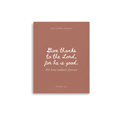 Psalm 136:1 Bible Verse on Red Background
