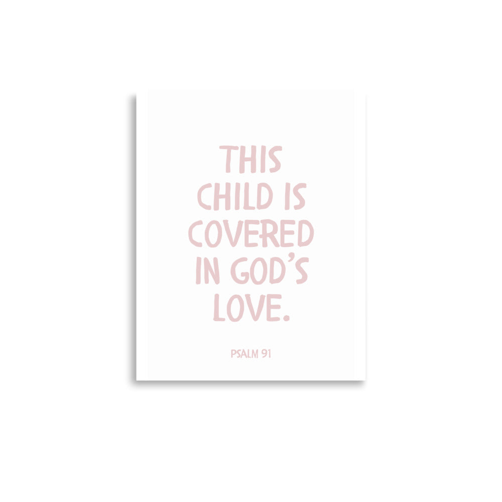 Psalm 91 Verse - A Soft Nursery Wall Art Print