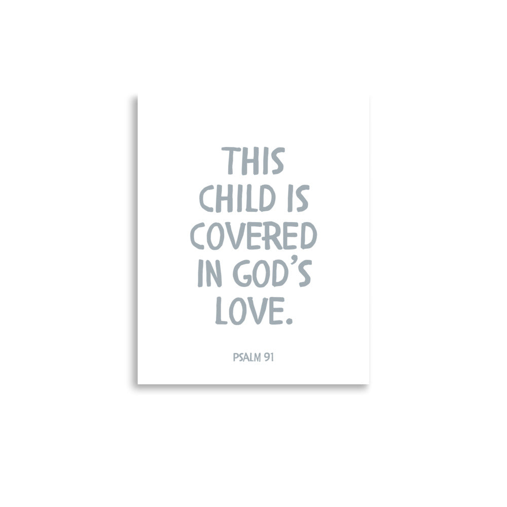 Psalm 91 Verse - A Soft Nursery Wall Art Print