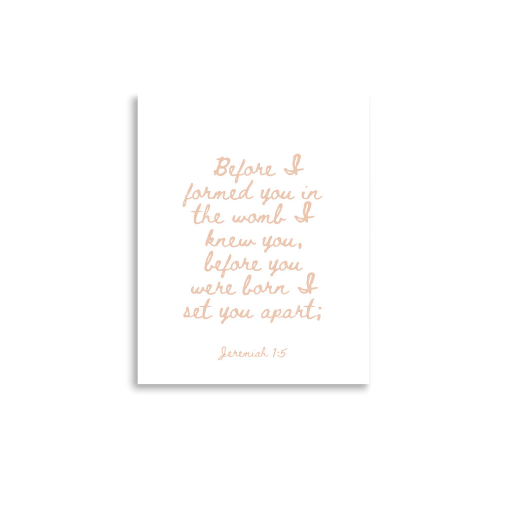 Jeremiah 1:5 - Framed Bible Verse Print