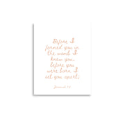 Jeremiah 1:5 - Framed Bible Verse Print