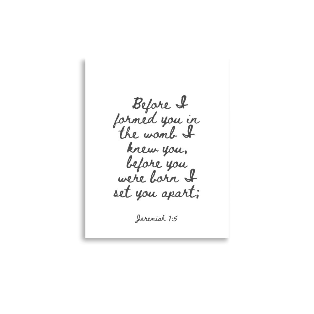 Jeremiah 1:5 - Framed Bible Verse Print