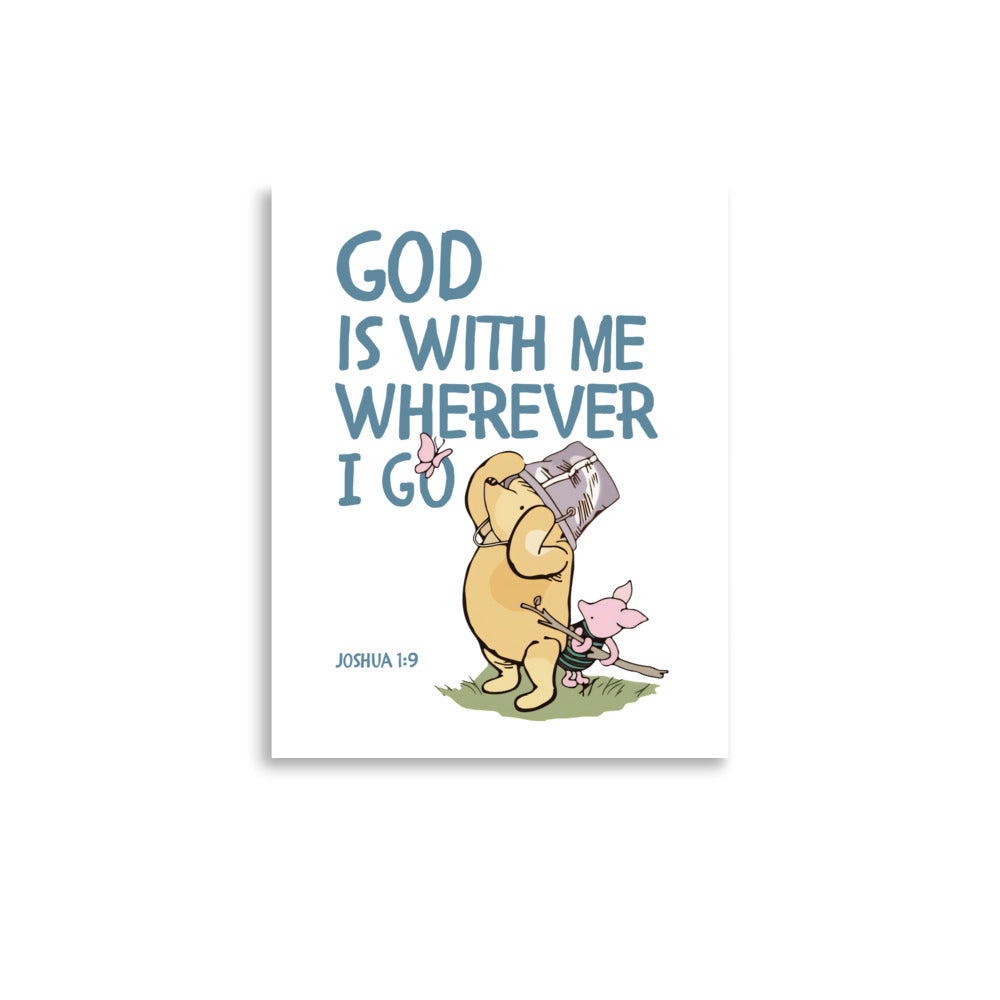Joshua 1:9 – Winnie the Pooh Bear Inspired Scripture Print