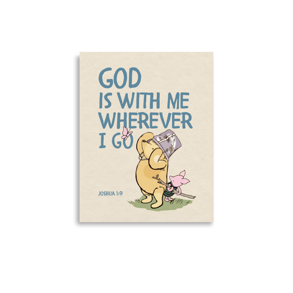 Joshua 1:9 – Winnie the Pooh Bear Inspired Scripture Print