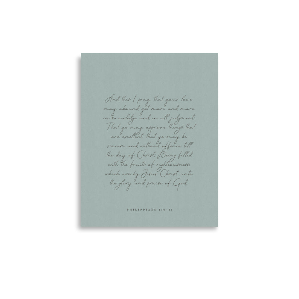 “Abound in Love” – Philippians 1:9–11 KJV Scripture Wall Art