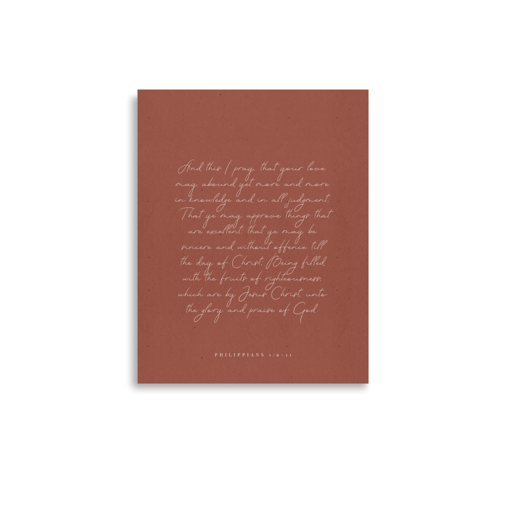“Abound in Love” – Philippians 1:9–11 KJV Scripture Wall Art
