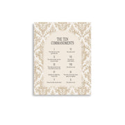 The Ten Commandments: Arch Design Print with Roman Numerals or List