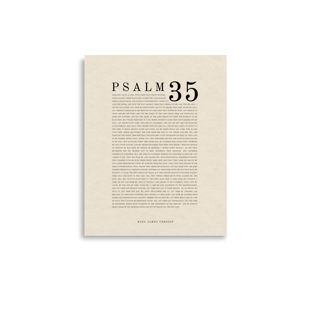 Psalm 35 Full Chapter Wall Art | Complete Scripture Print