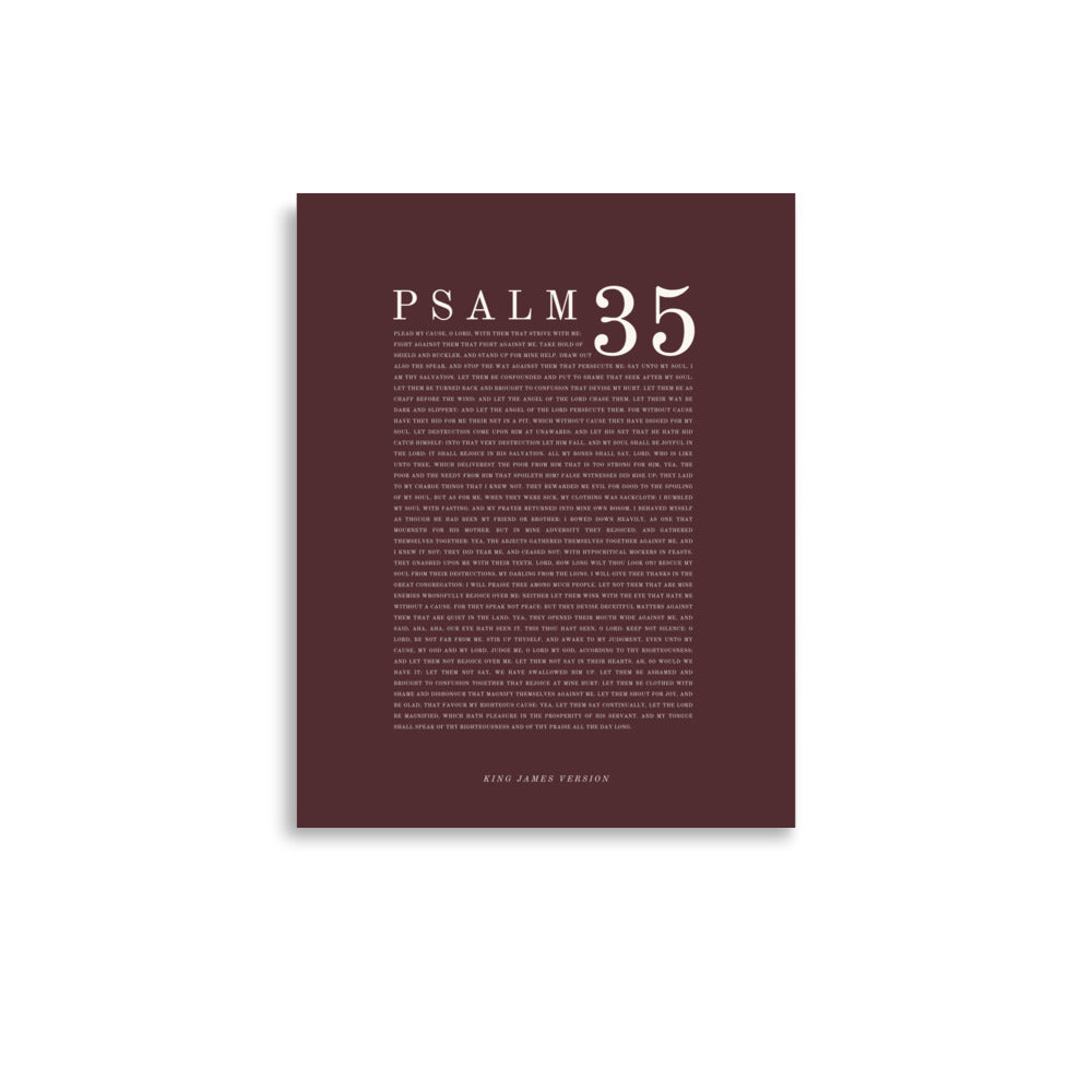 Psalm 35 Full Chapter Wall Art | Complete Scripture Print