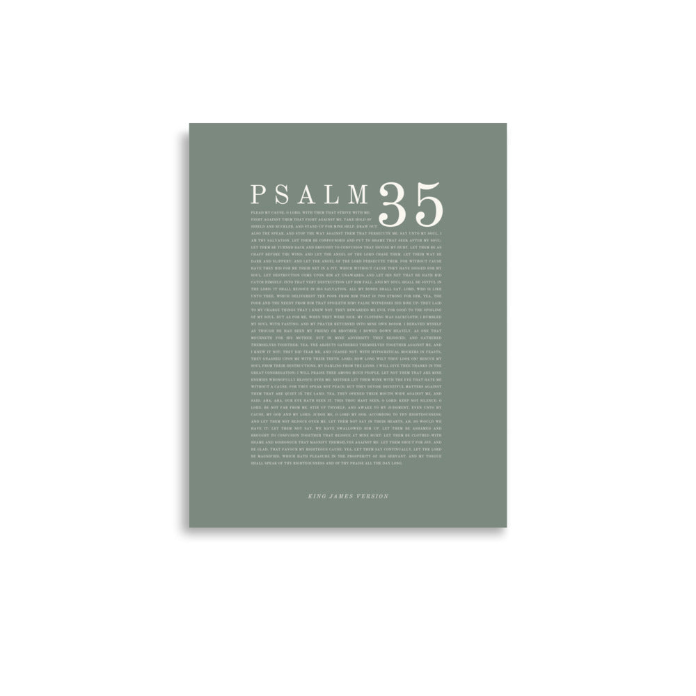 Psalm 35 Full Chapter Wall Art | Complete Scripture Print