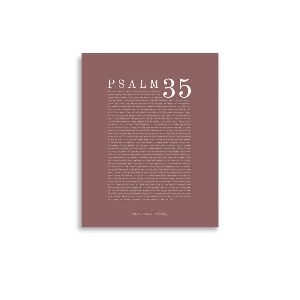 Psalm 35 Full Chapter Wall Art | Complete Scripture Print