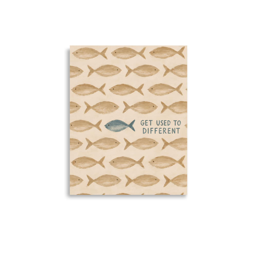 Get Used To Different Christian wall art — Unframed Matte Paper / 11″×14″ portrait mockup