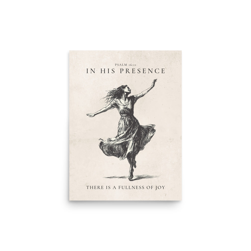 Psalm 16:11 Dancer Art On Beige Background  