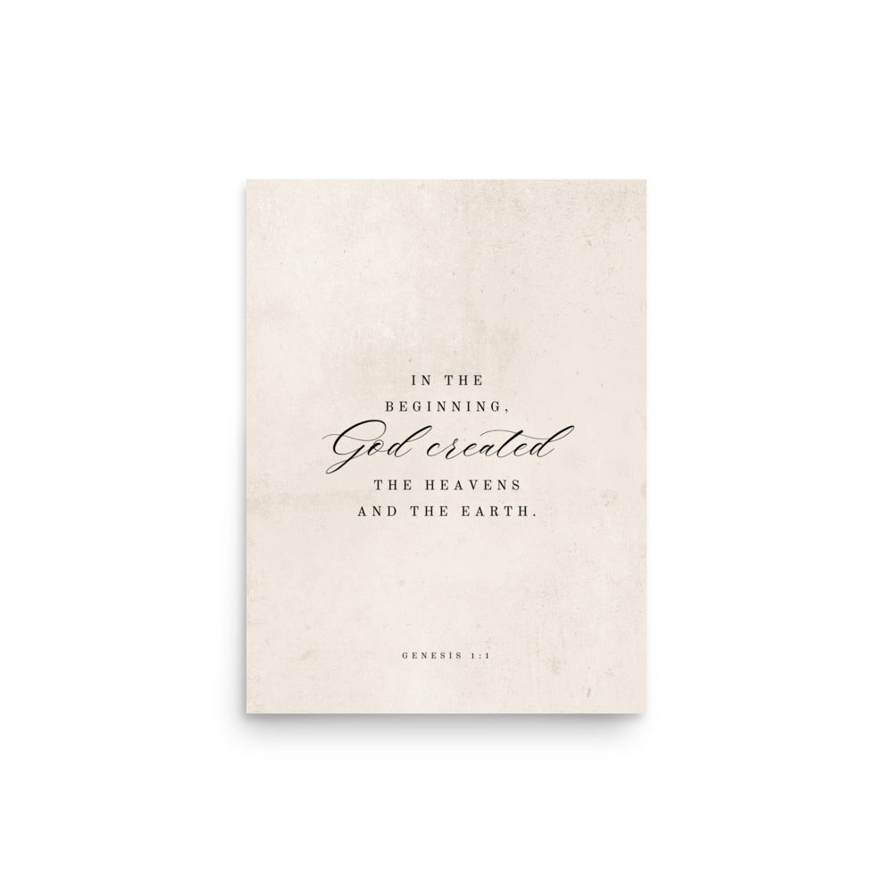 Genesis 1:1 White 12x16