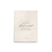 Genesis 1:1 White 12x16