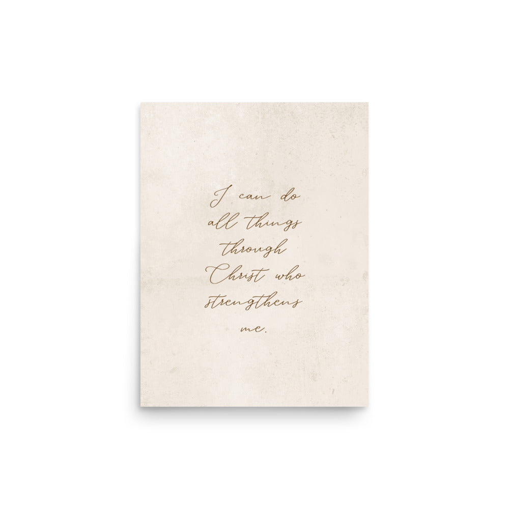 Philippians 4:13 On Beige Background  