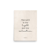 Psalm 27 Quote In Print And Script Lettering On Beige  