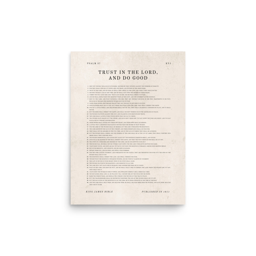 Psalm 37 Entire Chapter On Beige  