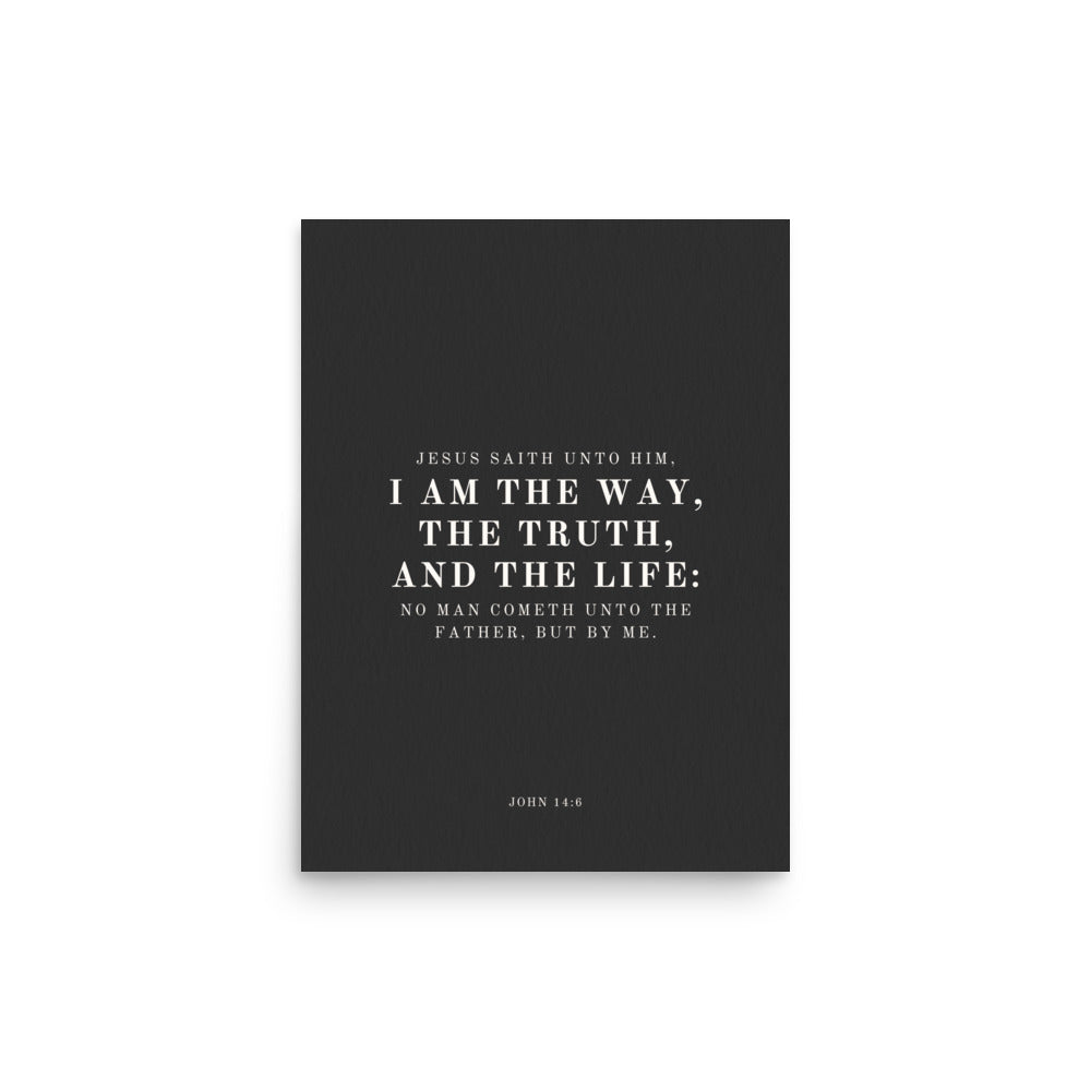 John 14:6 Black 12x16