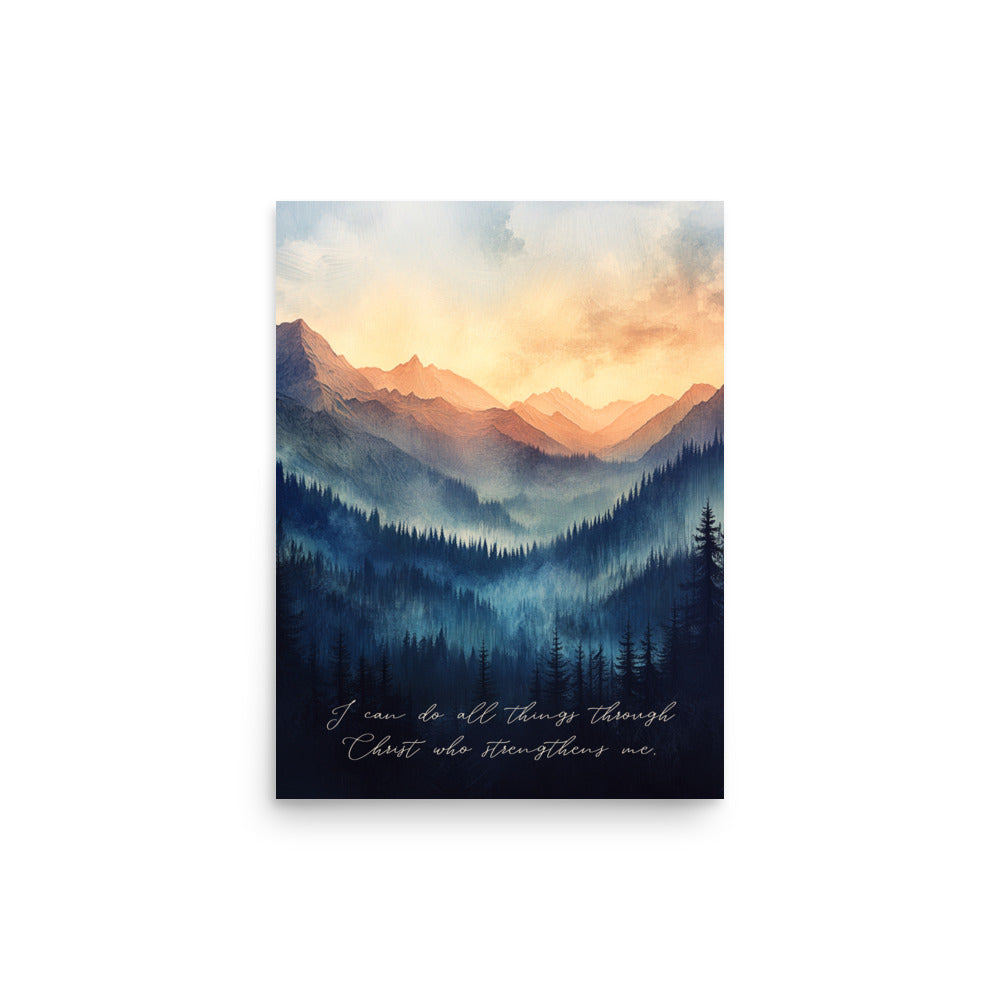 Philippians 4:13 - Mountain Landscape Art  