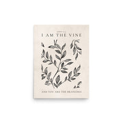John 15:5 Vintage Floral On Beige Background  
